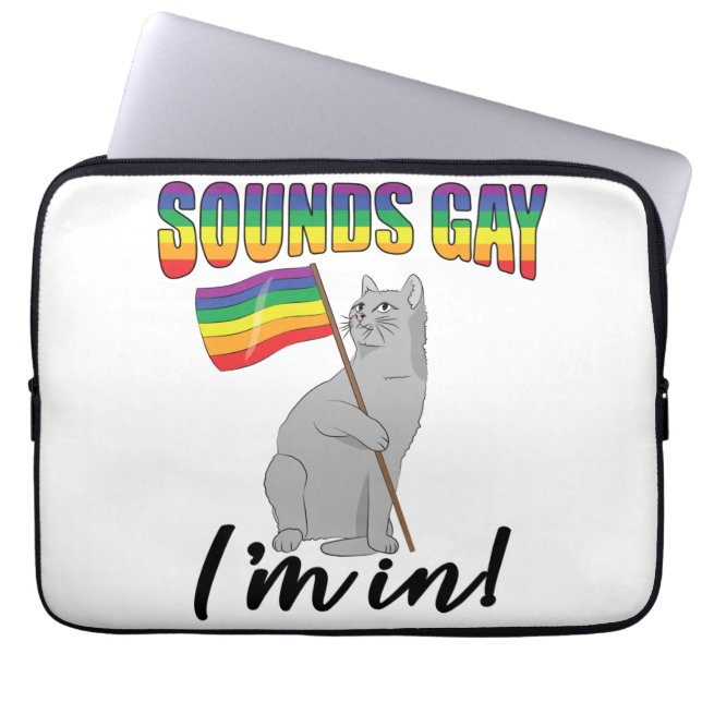 Klinkt goed dat ik in de kat zit laptop sleeve (Voorkant)