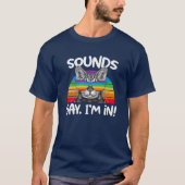 Klinkt goed dat ik in Funny Cat Gay Pride Retro be T-shirt (Voorkant)