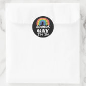 Klinkt goed dat ik in regenboog ben met een pride  ronde sticker (Tas)