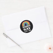 Klinkt goed dat ik in regenboog ben met een pride  ronde sticker (Envelop)