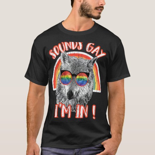 Klinkt goed dat ik in Wolf Rainbow Sunbril Lgbt Pr T-shirt (Voorkant)
