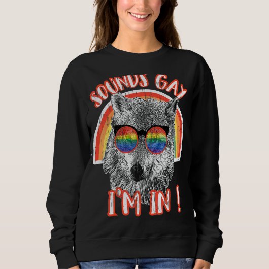 Klinkt goed dat ik in Wolf Rainbow Sunbril Lgbt Pr Trui (Voorkant)