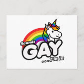 Klinkt goed, ik ben in Cute Unicorn Rainbow Briefkaart (Voorkant)