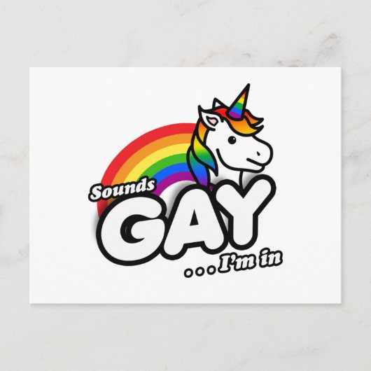 Klinkt goed, ik ben in Cute Unicorn Rainbow Briefkaart (Voorkant)
