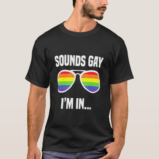 Klinkt goed in regenboogzonnebrillen met lbt Pride T-shirt (Voorkant)