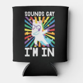 Klinkt homo Ik ben in LGBT-regenboogeenhoorn Blikjeskoeler (Voorkant)