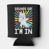 Klinkt homo Ik ben in LGBT-regenboogeenhoorn Blikjeskoeler (Achterkant)