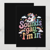 Klinkt homo Ik ben in LGBT-regenboogeenhoorn Kaart (Voorkant / Achterkant)