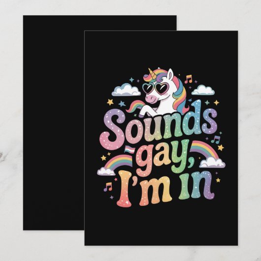 Klinkt homo Ik ben in LGBT-regenboogeenhoorn Kaart (Voorkant / Achterkant)