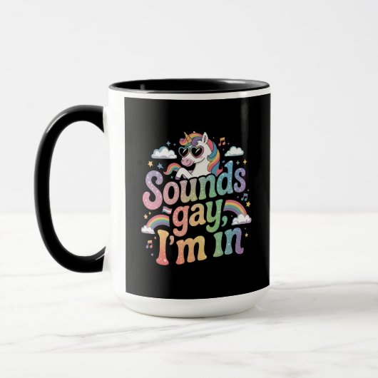 Klinkt homo Ik ben in LGBT-regenboogeenhoorn Mok (Links)