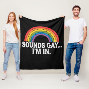 Klinkt Homo Ik Sta In Regenboog LGBTQ Vintage Retr Fleece Deken