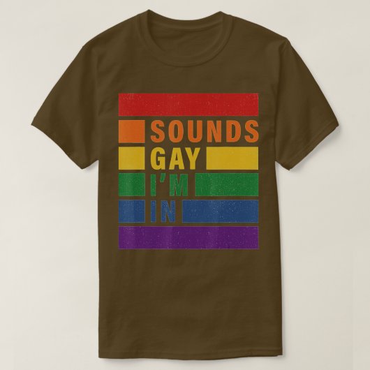 Klinkt homo Im in Funny Rainbow ondersteunt moedig T-shirt (Design voorkant)