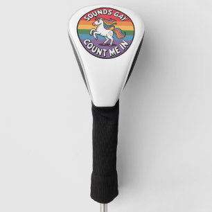 Klinkt homo, tel mij mee Eenhoorn Regenboogvlag LG Golfheadcover