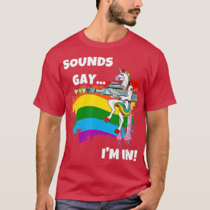 Klinkt homo's in Funny Pride Unicorn Rainbow T-shirt