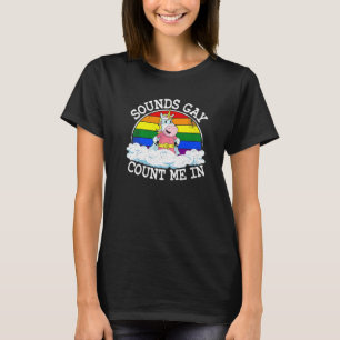 Klinkt homo's tellen me in Unicorn regenboogvlag l T-shirt