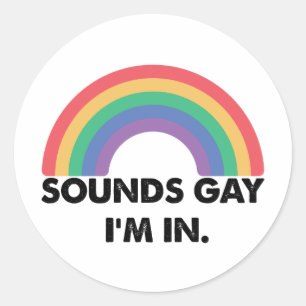 Klinkt Homoseksueel Ik Ben In Regenboog Pride Maan Ronde Sticker