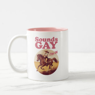 Klinkt Homoseksueel, ik doe mee aan de Lesbische W Tweekleurige Koffiemok