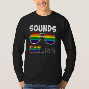 Klinkt homoseksueel in LGBT Pride regenboog zonneb T-shirt