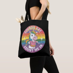 Klinkt Homoseksueel Tel Mij In Eenhoorn Regenboog Tote Bag