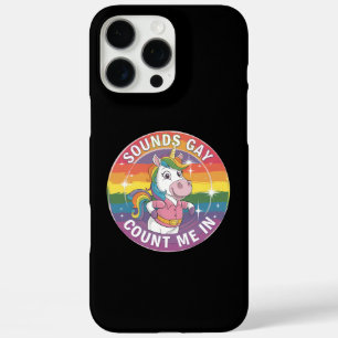Klinkt Homoseksueel Tel Mij Mee Eenhoorn Regenboog iPhone 16 Pro Max Hoesje