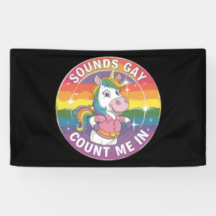 Klinkt Homoseksueel Tel Mij Mee Eenhoorn Regenboog Spandoek