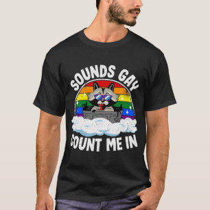Klinkt homoseksuele graaf me in Raccoon Rainbow Fl T-shirt