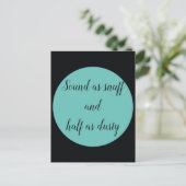 Klinkt net zo snuff en half zo stoffig briefkaart (Staand voorkant)