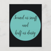 Klinkt net zo snuff en half zo stoffig briefkaart (Voorkant)