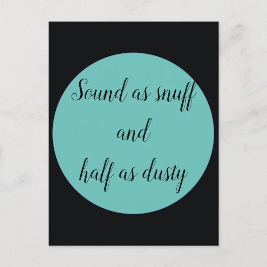 Klinkt net zo snuff en half zo stoffig briefkaart (Voorkant)