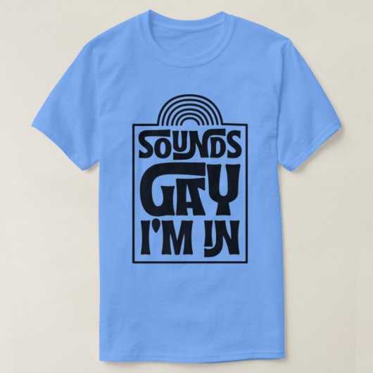 Klinkt op Im in minimalistische LGBTQ regenboogpri T-shirt (Design voorkant)