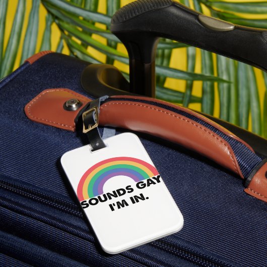 Klinkt op Im in regenboogpride Month Gay Bagagelabel (Voorkant Insitu 1)