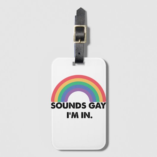 Klinkt op Im in regenboogpride Month Gay Bagagelabel (Voorkant (verticaal))