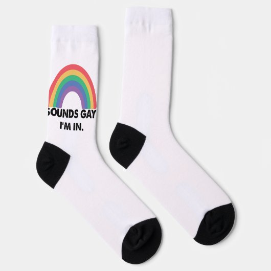 Klinkt op Im in regenboogpride Month Gay Sokken (Rechts)