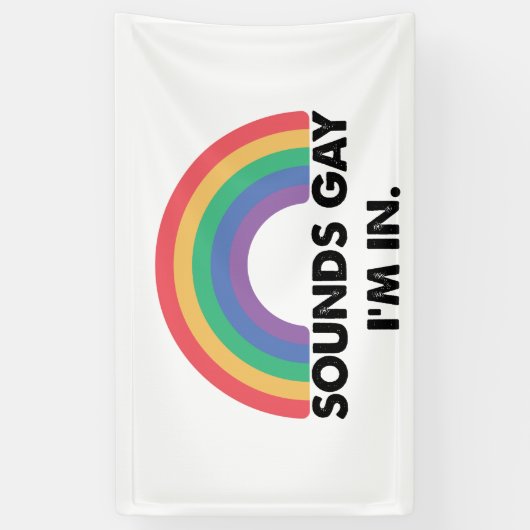 Klinkt op Im in regenboogpride Month Gay Spandoek (Verticaal)