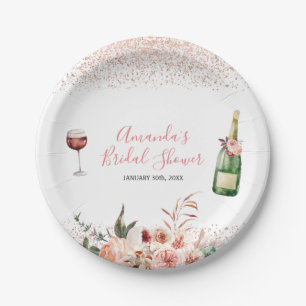 Klinkt op liefde Blush Roze Bruiloftsfeest Papieren Bordje