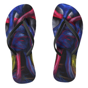 Klinkt van een blauw-hart anatomische menselijke o teenslippers