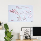Klipdorp Gourdon | Provence, Frankrijk Poster (Thuiskantoor)