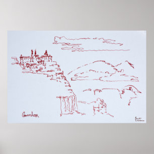 Klipdorp Gourdon Provence, Frankrijk Poster