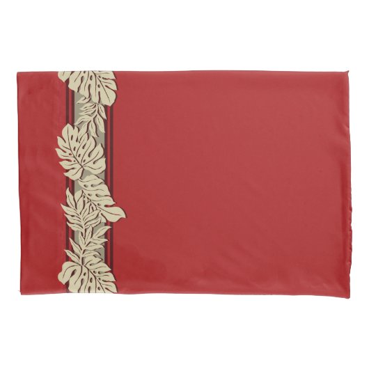 Kliphangende Hawaiiaanse Monstera-blad Rood Kussensloop (Voorkant)