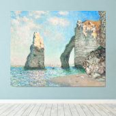 Klippen bij Étretat ,Claude Monet Canvas Afdruk (Insitu (Houten vloer))