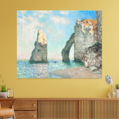 Klippen bij Étretat ,Claude Monet Canvas Afdruk (Insitu (Woonkamer))