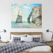 Klippen bij Étretat ,Claude Monet Canvas Afdruk (Insitu (Slaapkamer))
