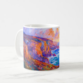 Klippen in vurige zonsondergang Impressionistisch Koffiemok