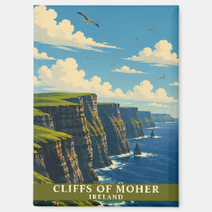 Klippen van Moher Ierland County Clare Retro Reis Magneet