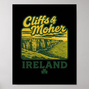 Klippen Van Moher Ierland Retro Vakantie Landmark Poster