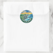 Klippen van Moher Ierland Ronde Sticker (Tas)