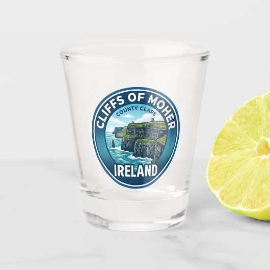 Klippen van Moher Ierland Shot Glas (Voorkant)