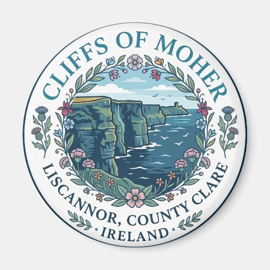 Klippen van Moher, Liscannor, County Clare, Ierlan Magneet (Voorkant)
