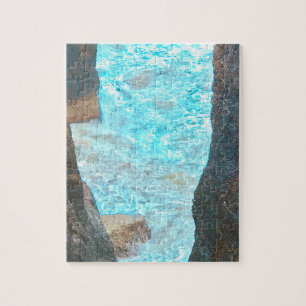 Klippenwand Dunmore East Waterford Ierland. Legpuzzel