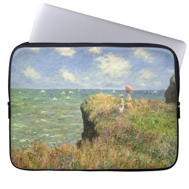 Klippenwandeling bij Pourville door Claude Monet Laptop Sleeve (Voorkant)